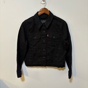 Levi’s Black Trucker Jacket Women’s Medium Cotton Stretch Classic Staple